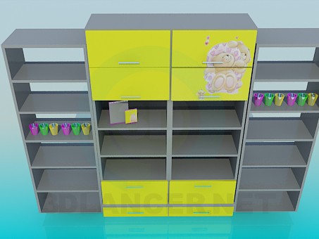 modèle 3D Rayonnage pour chambre d’enfant - preview