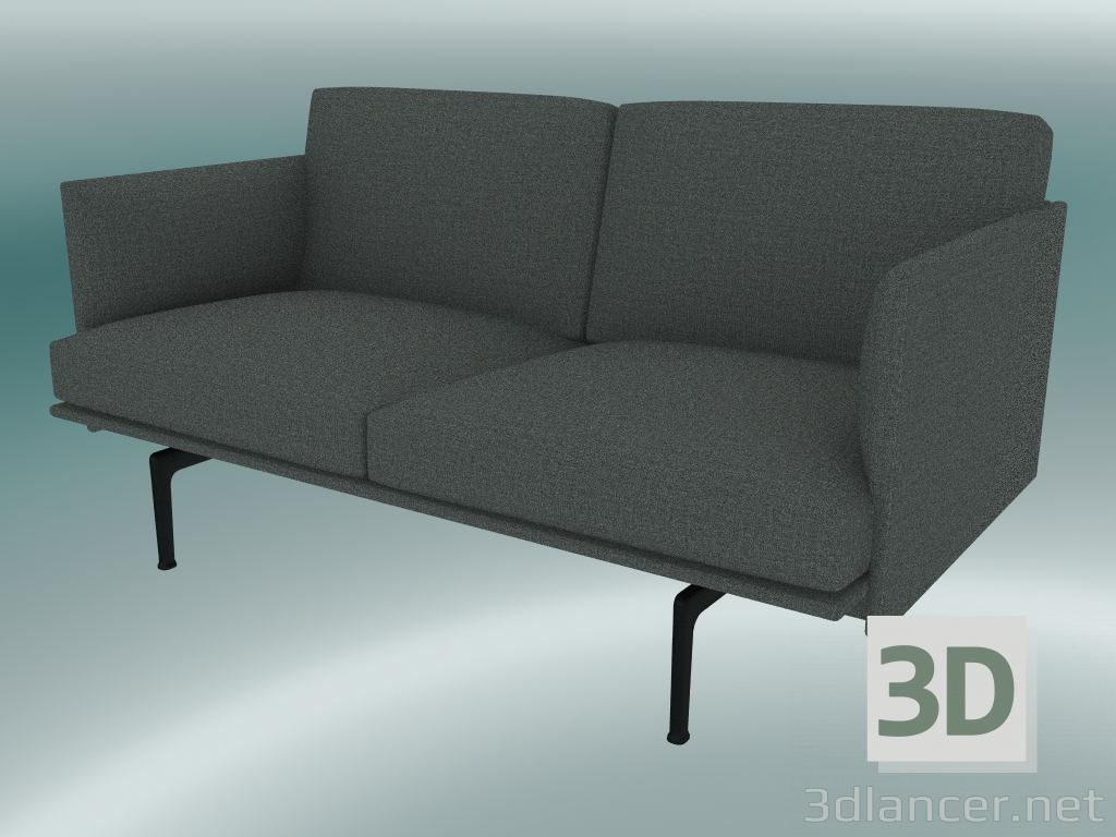 3d model Esquema del sofá de estudio (Remix 163, negro) - vista previa