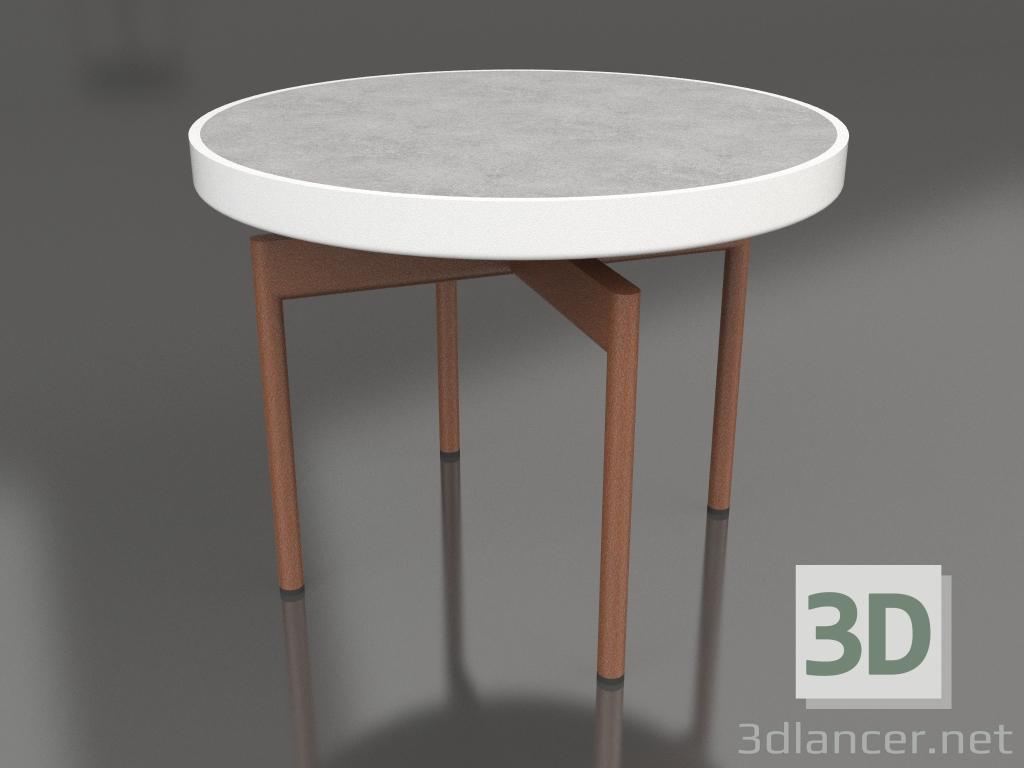 modello 3D Tavolino rotondo Ø60 (Bianco, DEKTON Kreta) - anteprima