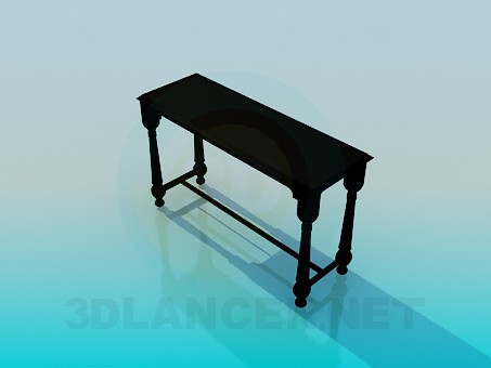3D Modell Schmalen Tisch - Vorschau