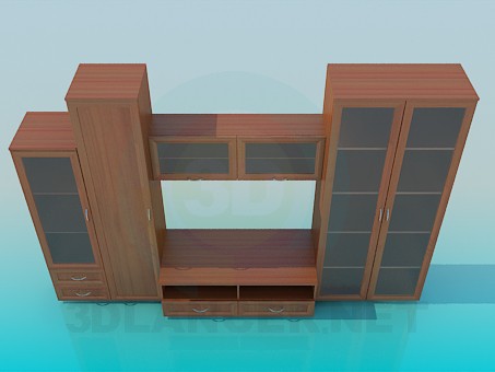3D Modell Сabinet im Wohnzimmer - Vorschau