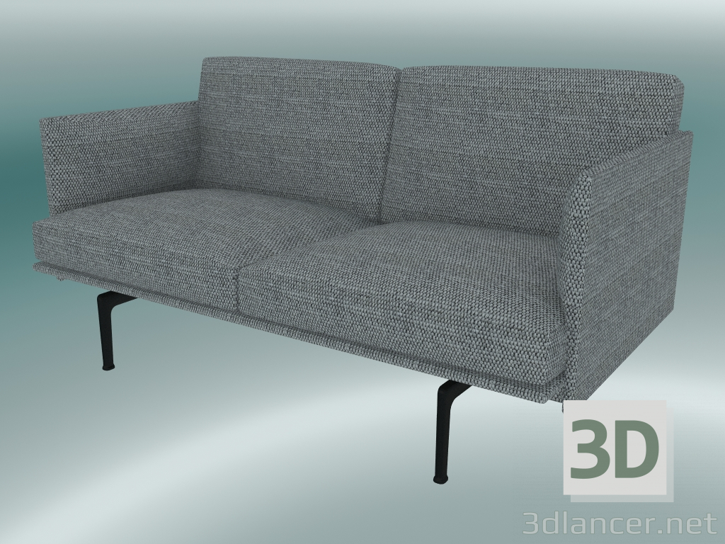 modello 3D Studio sofa Outline (Vancouver 14, Nero) - anteprima