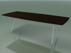Table en forme de savon 5421 (H 74 - 100x240 cm, pieds 150 °, plaqué L21 wengé, V12)