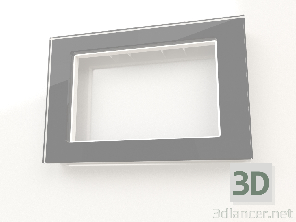 3d model Frame for double outlet Favorit (grey, glass) - preview