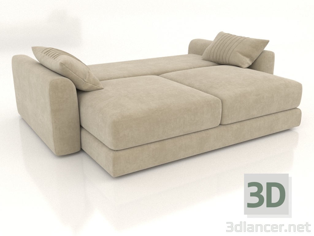 3d модель Диван-ліжко прямий SHERLOCK (розкладений, варіант обивки 1) – превью
