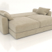 3d model Sofá cama recto SHERLOCK (desplegado, tapizado opción 1) - vista previa