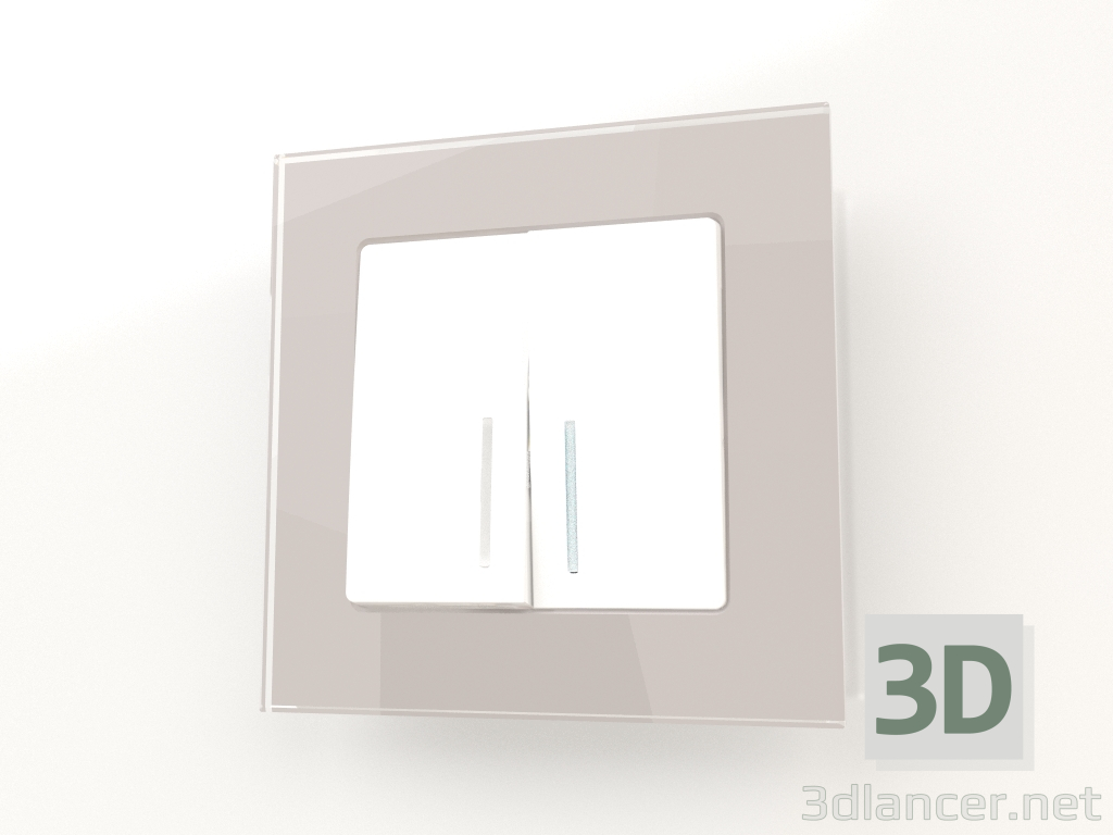 3d модель Рамка на 1 пост Favorit (дымчатый, стекло) – превью