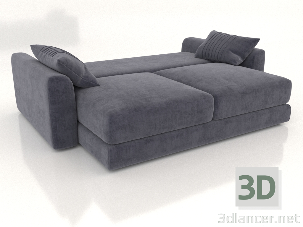 3D Modell Schlafsofa gerade SHERLOCK (ausgeklappt, Polstervariante 2) - Vorschau