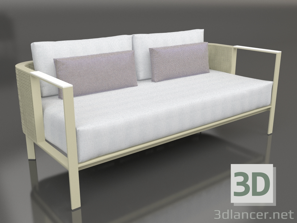 3d model 2-seater sofa (Gold) - preview
