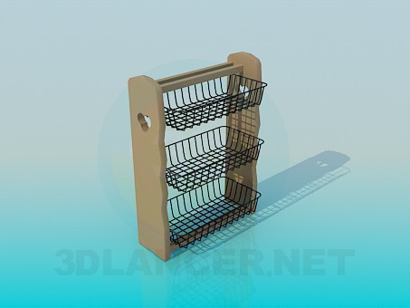 3D Modell Küche Hängeregal - Vorschau