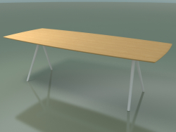 Soap-shaped table 5421 (H 74 - 100x240 cm, legs 150 °, veneered L22 natural oak, V12)