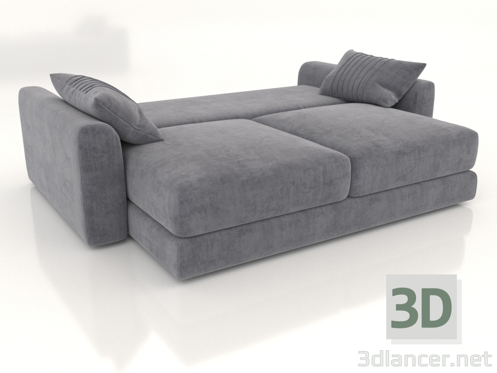 3d model Sofá cama recto SHERLOCK (desplegado, tapizado opción 3) - vista previa