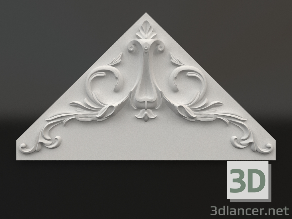 3d model Decorative plaster element DE 043 (207х387) - preview