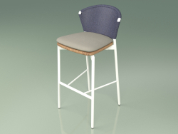Bar stool 050 (Blue, Metal Milk, Teak)