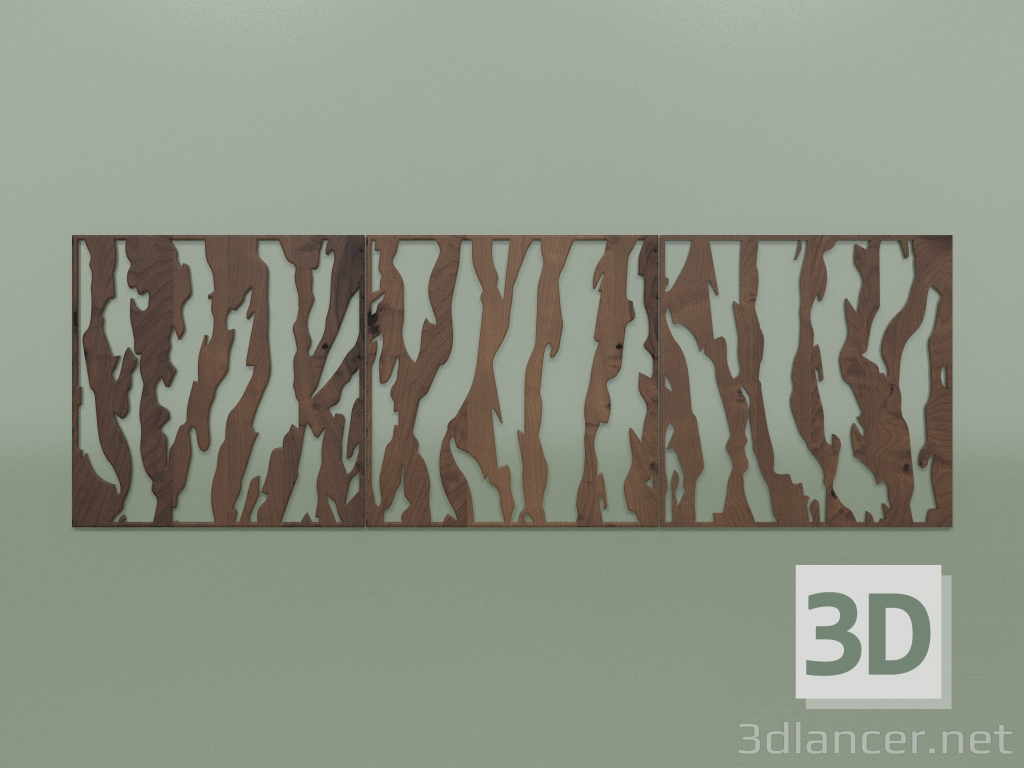 3d model Corteza de panel de madera - vista previa