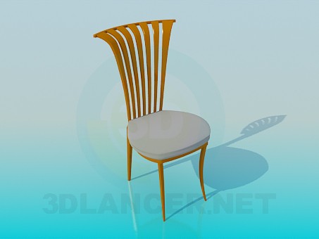 3 डी मॉडल घुमावदार चारपाई की अगली पीठ के साथ कुर्सी - पूर्वावलोकन