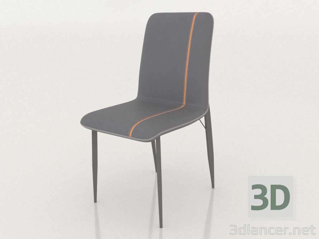3D Modell Stuhl Rene (grau-schwarz) - Vorschau