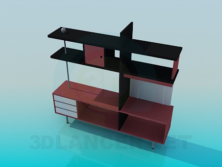 3d model Panel de estante en estilo high-tech - vista previa