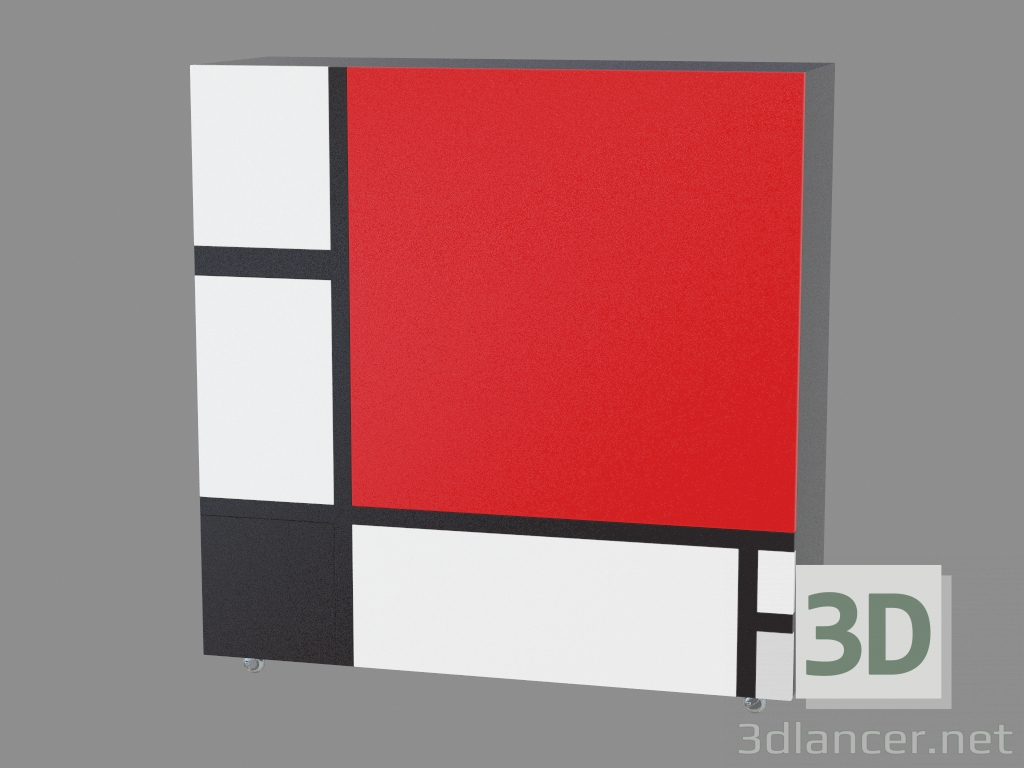modello 3D Комод Homage to Mondrian (РС18) - anteprima