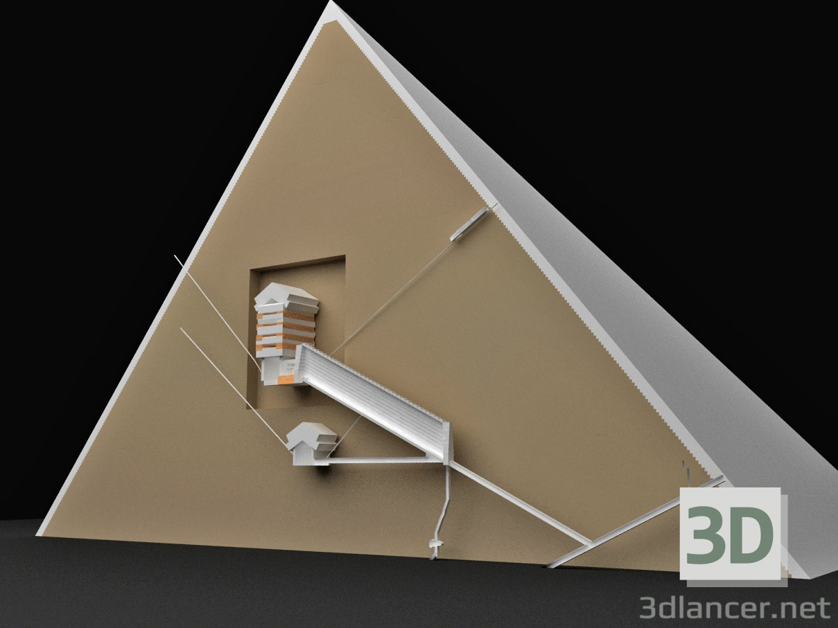 3d внутри Великой пирамиды Хуфу в Египте модель купить - ракурс