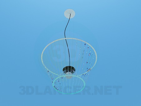 modello 3D Lampadario con paralume invertito - anteprima