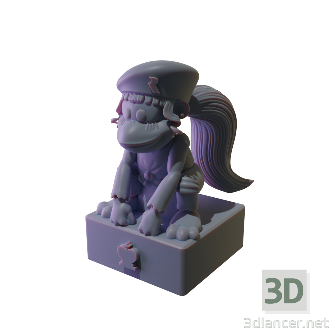 modello 3D di Pacchetto di scacchi Dixie Kong DKC3 Era Rareware comprare - rendering