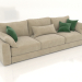 3d model Straight 3-seater sofa SHERLOCK (upholstery option 1) - preview