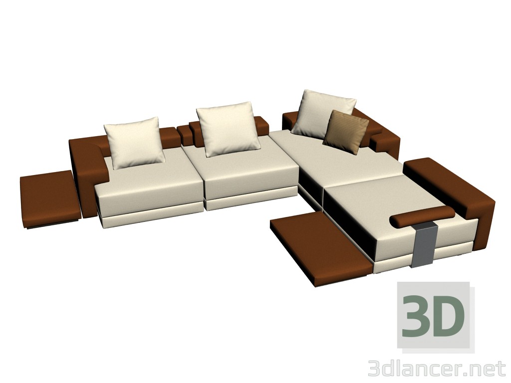 3D modeli Kanepe Domino kompozisyon 1 - önizleme
