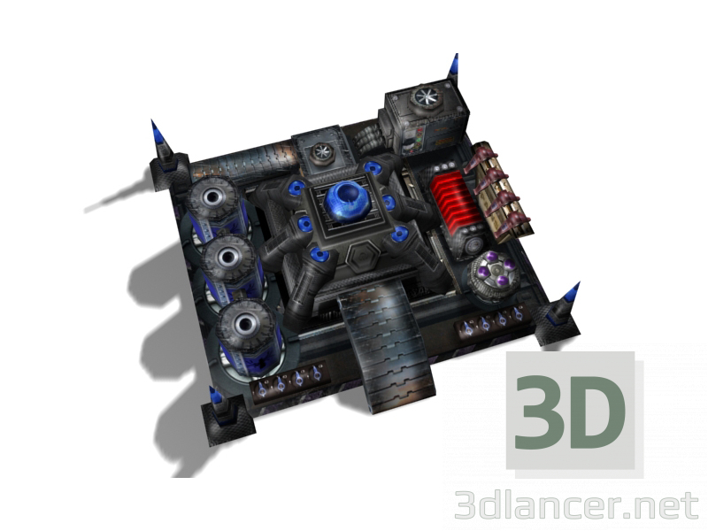 3D Modell Abstraktes LowPoly RTS-Gebäude - Vorschau