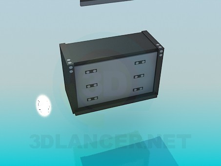3d model TV and dresser - preview