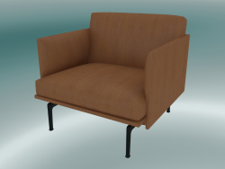Chair studio Outline (Refine Cognac Leather, Black)