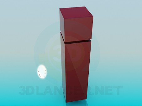 3d модель Узкий шкаф-тумба – превью