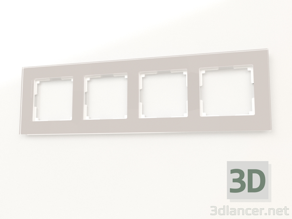 modèle 3D Cadre pour 4 poteaux Favorit (fumé, verre) - preview