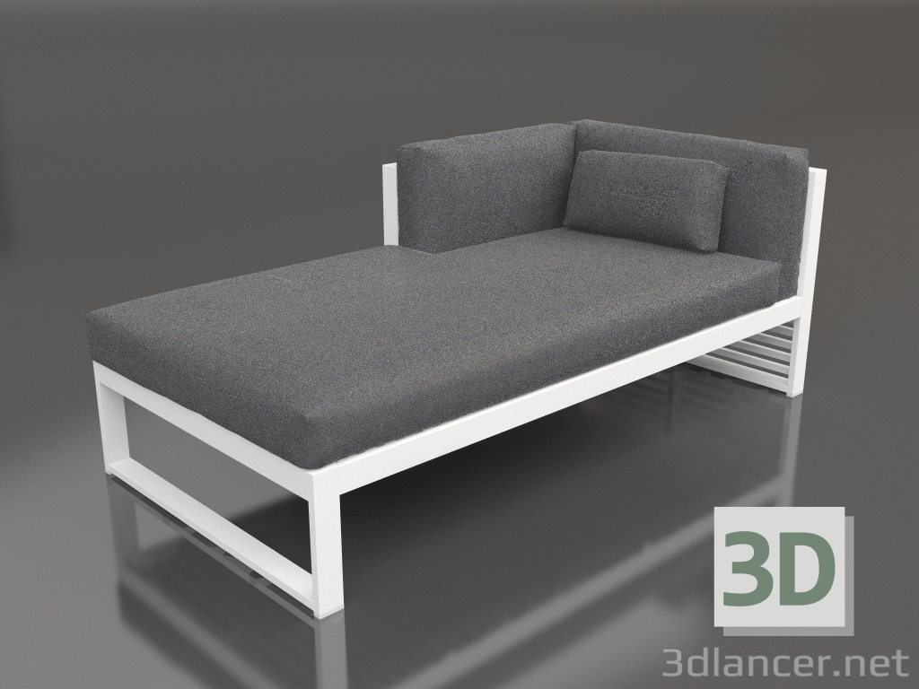 3D modeli Modüler kanepe, sol bölüm 2 (Beyaz) - önizleme