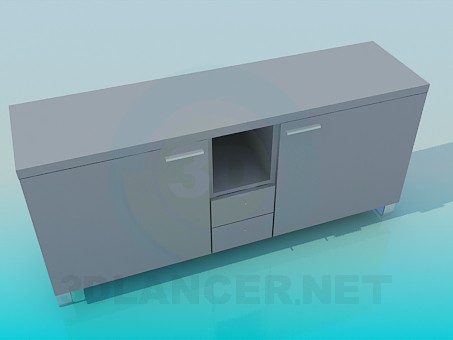 3d модель Тумба з дверцятами і висувними ящиками – превью