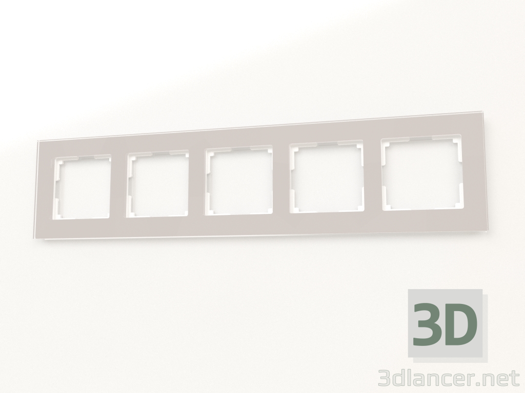 3D Modell Rahmen für 5 Pfosten Favorit (rauchig, Glas) - Vorschau