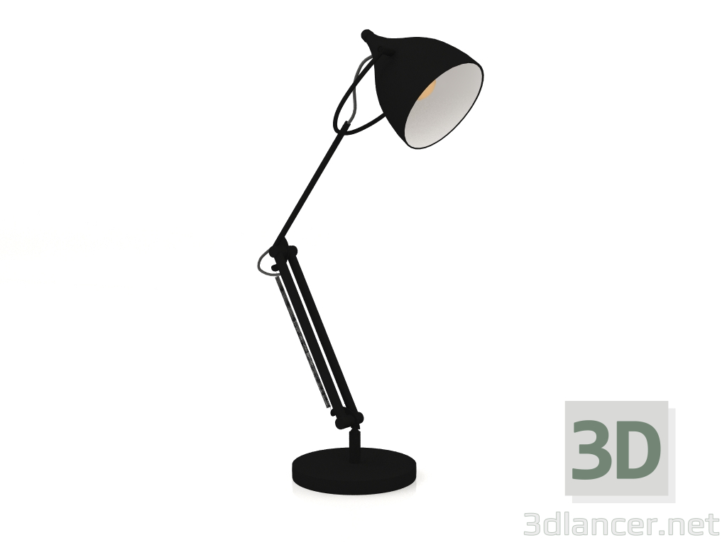 modello 3D Lampada da tavolo per lettura (Nero opaco) - anteprima