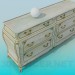 modello 3D Armadio con cassetti in stile barocco - anteprima