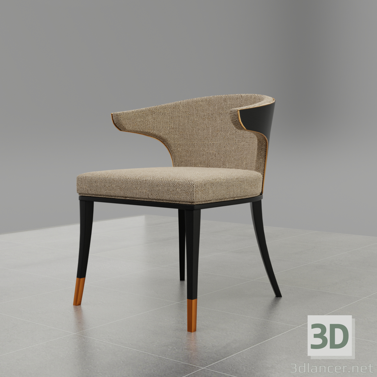 3d model Beau Dining Chair - vista previa
