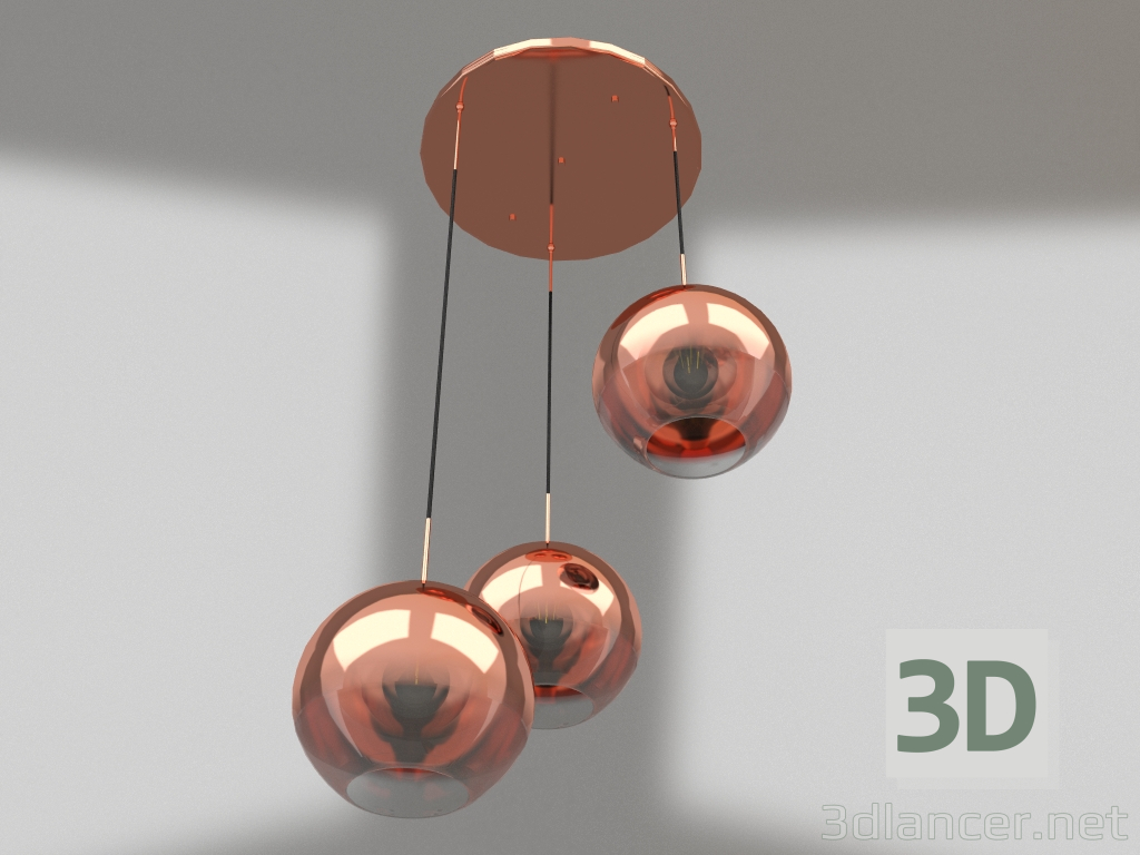 3D Modell Aufhängung Sunrise transparent, Rosen. Gold (07565-3A,32) - Vorschau