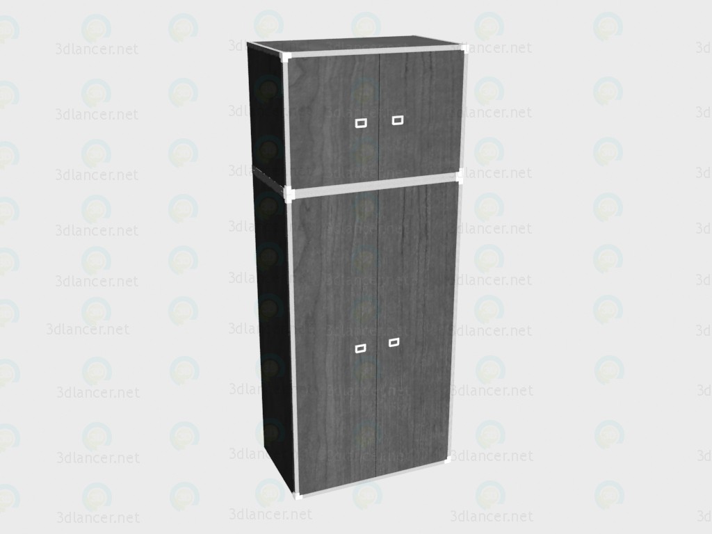 3d модель Шкаф 2-дверный с надставкой – превью