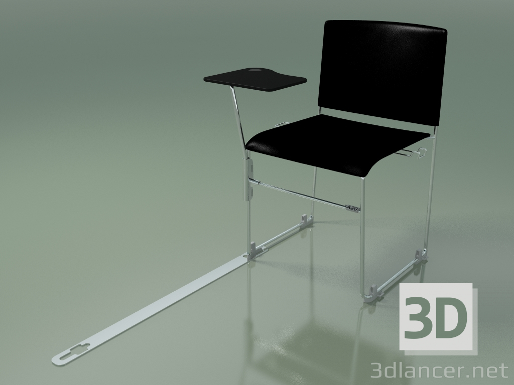 3d model Stackable chair with accessories 6600 (polypropylene Black, CRO) - preview