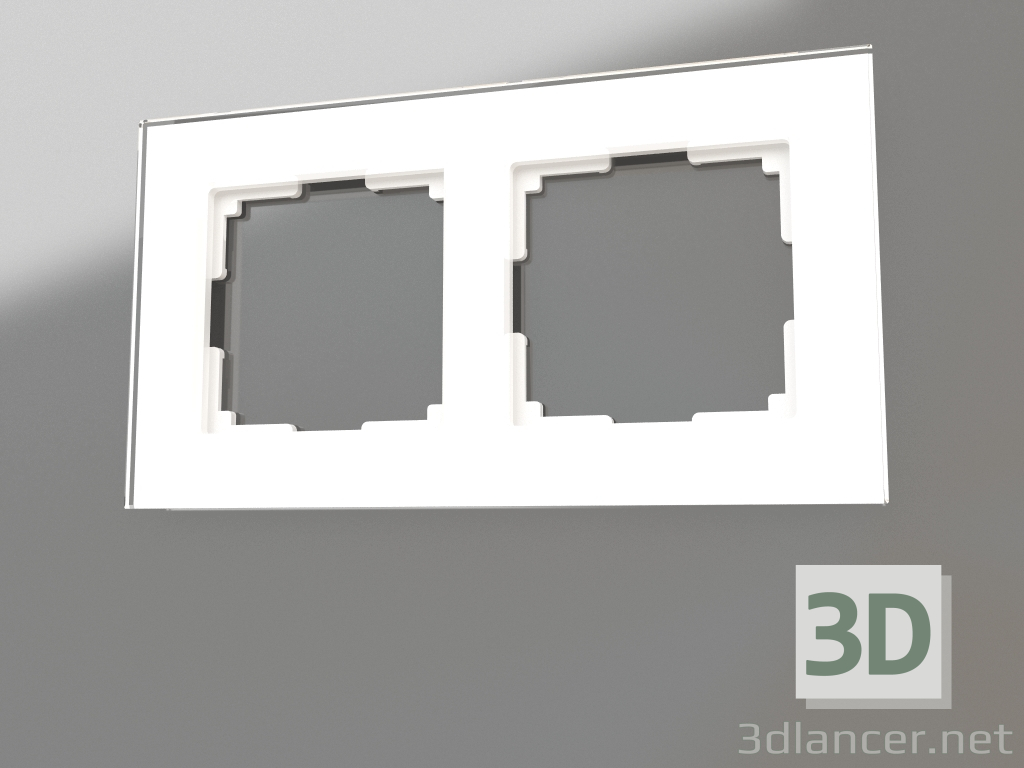3D Modell Rahmen für 2 Pfosten Favorit (weiß, Glas) - Vorschau