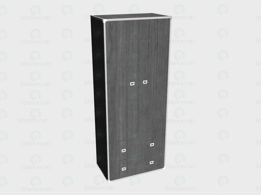 3d модель Шкаф 2-дверный с ящиками – превью