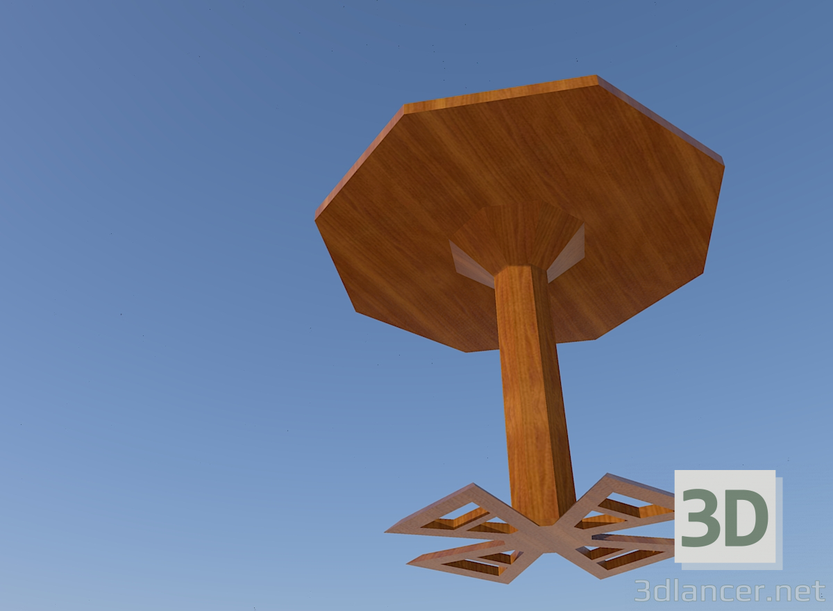3D Modell Achteckiger Tisch - Vorschau