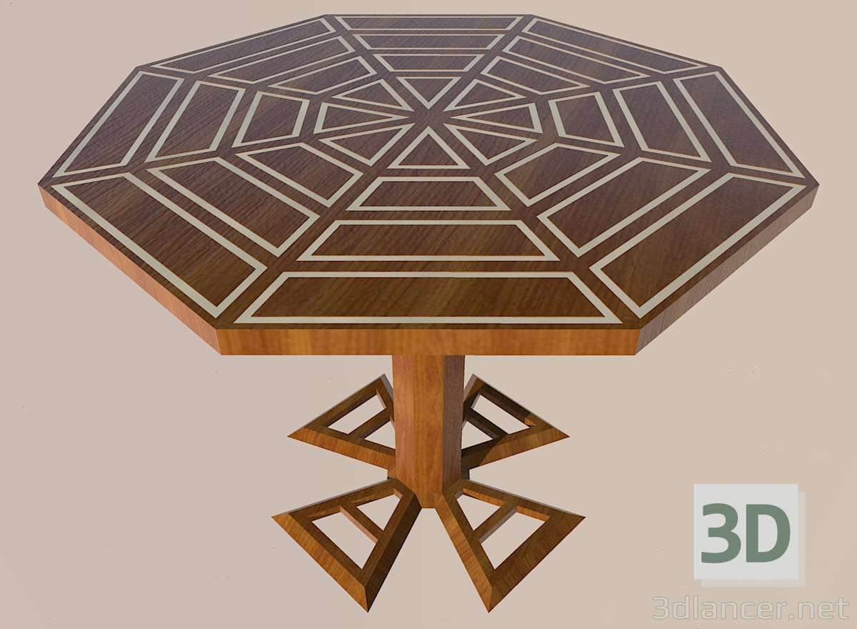 modèle 3D Table octogonale - preview