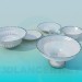 3d модель Набор фарфоровой посуды – превью