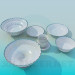 modèle 3D Un ensemble de vaisselle en porcelaine - preview