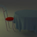 3 डी मॉडल कुर्सी (ब्लेंडर) के साथ डेस्क - पूर्वावलोकन