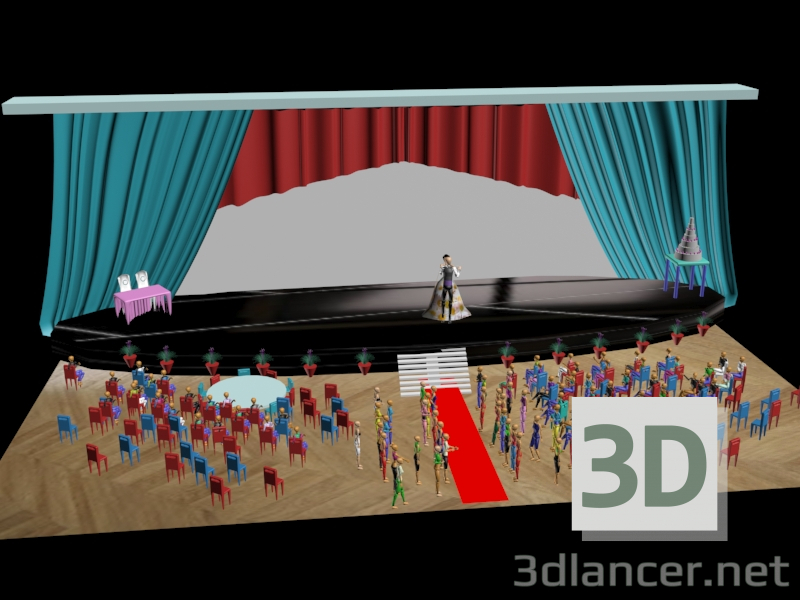 3D modeli Düğün Salonu - önizleme